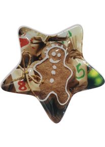 Riffelmacher & Weinberger Servierteller »Weihnachtsdeko«, (Set), Glasteller In Sternform Mit em Lebkuchendesign bunt, Größe Ø 31,5 cm Ø 31,5 cm ,...