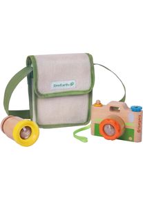 EVEREARTH® Spielzeug-Kamera, Mit Fernrohr Und Umhängetasche, Fsc®- Schützt Wald - Weltweit bunt, Fotoset für Kinder aus Holz mit Kamera und Fernrohr