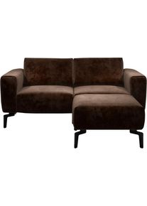 Sensoo 2-Sitzer »cosy1«, (Spar-Set, 2 St., Bestehend Aus 2-Sitzer Und Hocker), Verstellbare Sitzhärte, Sitzposition, Sitzhöhe braun, Größe B/H/T:...