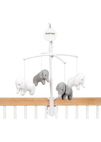 Nattou Mobile »Elefant«, Mit Melodie grau, Mobile mit Sound »Elefant«