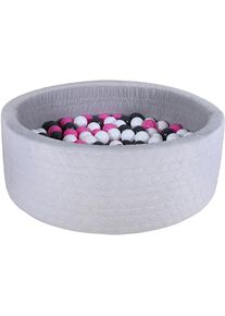 KNORRTOYS® Bällebad »Cosy, Geo Grey«, Mit 300 Bällen Creme/Grey/Rose; Made In Europe grau, Bällebad »Cosy, Geo Grey« aus kuschelweichem...