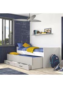 Gami Funktionsbett »Ugo«, Mit 2. Schlafgelegenheit In Der Bettschublade weiß, Größe Liegefläche B/L: 90 cm x 200 cm Höhe: 90 cm , Junior-Zimmer...
