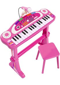Simba Spielzeug-Musikinstrument »My Music World Keyboard, Pink«, Mit Hocker Und Mikrofon rosa, Kinder-Keyboard, pink mit Lautstärkeregler