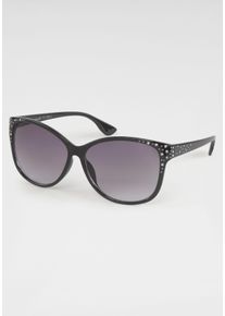 Catwalk Eyewear Sonnenbrille, Mit Glitzersteinen, Vollrand schwarz, Modische Sonnenbrille