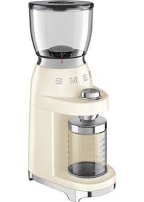 Smeg Kaffeemühle »cgf01creu«, 150 W, Kegelmahlwerk, 350 G Bohnenbehälter beige, 50's Style Retro Look