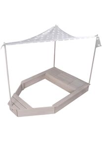 Roba® Sandkasten »Schiff«, Mit Sonnendach, Hxbxt: 150 X 100 X 142 Cm grau, Größe H/L: 141,5 cm x 100 cm - H/L: 141,5 cm x 100 cm, Aus extra...