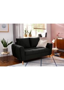 Home Affaire 2-Sitzer »Penelope«, Mit Feiner Steppung Im Skandinavischem Design grau, Größe B/H/T: 160 cm x 90 cm x 92 cm B/H/T: 160 cm x 90 cm x...