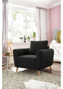 Home Affaire Sessel »Penelope«, Mit Feiner Steppung Im Sitzbereich, Skandinavisches Design grau, Größe B/H/T: 96 cm x 90 cm x 92 cm Samtvelours...