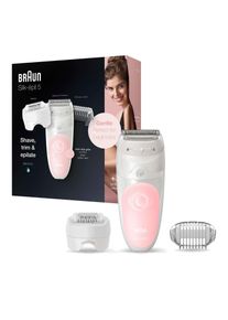 Braun Epilierer »Silk-Épil 5 5-620«, Wet&Dry, Hochfrequenz-Massageaufsatz pink, Sanft: ideal geeignet für Epilations-Einsteigerinnen