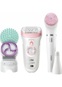 Braun Epilierer »Silk-Épil 9 9-985«, Micro-Grip-Pinzetten-Technologie, Kabellose Wet & Dry-Epilation rosa, Deluxe Haarentfernungs -und Beauty-Set...