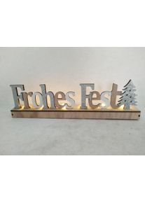 my home Deko-Schriftzug »Frohes Fest, Weihnachtsdeko«, (1 St.), Mit Led beige, Größe B/H/T: 40 cm x 10 cm x 5 cm B/H/T: 40 cm x 10 cm x 5 cm ,...