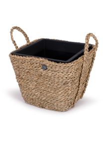 FRANZ MÜLLER FLECHTWAREN Franz Müller Flechtwaren Übertopf, (1 St.), Aus Seegras, Mit Kunststoffeinsatz, Quadratisch schwarz, Größe H: 40 cm H: 40 cm , Hochwertiges...