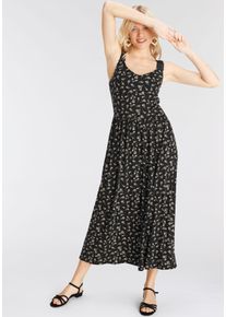 Boysen's Boysen's Midikleid, Mit Spitzenträgern Neue Kollektion schwarz, Größe 42 - N-Gr, Geblümtes Sommerkleid von Boysens