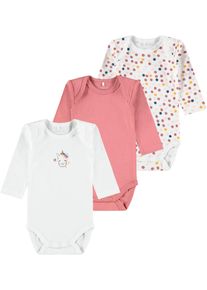 name it Langarmbody »Aus Bio-Baumwolle, Einhorn«, (Packung, 3 Tlg.) rosa, Größe 86 - N-Gr, 3er Pack Bodys von name it für Jungen