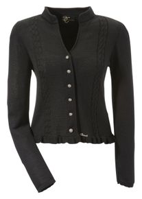 Turi Landhaus Trachtenstrickjacke In Taillierter Passform schwarz, Größe 34, Strickjacke aus angenehmer, weicher Wollqualität