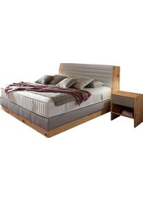 ADA Premium Boxspringbett »Chalet«, Grand Comfort Tf 1000 Pm, Zirbenholz Natur Geölt beige, Größe Liegefläche B/L: 200 cm x 200 cm Flachgewebe TID...
