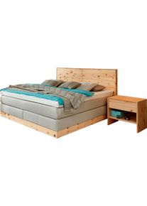 ADA Premium Boxspringbett »Chalet«, Tf 170 Sl Pm, Zirbenholz Natur Geölt beige, Größe Liegefläche B/L: 180 cm x 200 cm Flachgewebe TID , Inklusive...