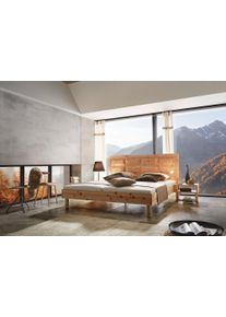 ADA Premium Massivholzbett »Tyrol«, Inkl. Nachtkonsole, Wahlweise Mit Lattenrost Und Matratze beige, Größe Liegefläche B/L: 160 cm x 200 cm...