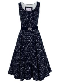 Turi Landhaus Trachtenkleid, (2 Tlg.) Inklusive Gürtel Mit Metallschließe blau, Größe 34 - N-Gr, Kleid mit floralem Dessin und elastischem...