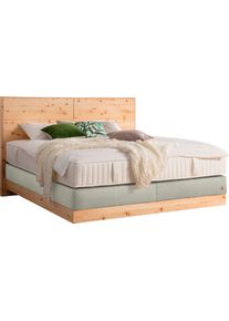 ADA Premium Boxspringbett »Chalet«, Grand Comfort Tf 1000 Pm, Zirbenholz Natur Geölt beige, Größe Liegefläche B/L: 180 cm x 200 cm Flachgewebe TID...