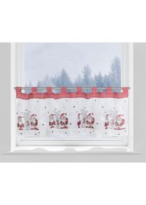 my home Panneaux »Nikolaus«, (1 St.), Mit Weihnachtlichen Motiv Transparent, Voile, Polyester rot, Größe 30 cm , Transparenter Stoff