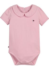 Tommy Hilfiger Strampler »Baby Tommy Body S/S«, Mit Bubikragen pink, Größe 68 - N-Gr, Body von Tommy Hilfiger für Babys