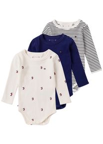 Tommy Hilfiger Langarmbody »Baby Body 3 Pack Giftbox«, (Packung, 3 Tlg., 3er-Pack), MitFlag In Der Seitennaht blau, Größe 80 - N-Gr, Geschenkset...