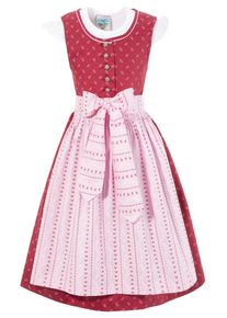 Turi Landhaus Dirndl, (3 Tlg.) Mit All-Over Print rot, Größe 116 - N-Gr, Trachtenmieder zum Knöpfen