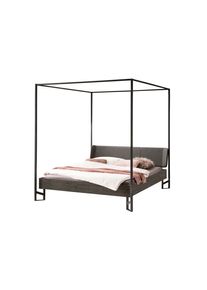 Hasena Bettgestell »Bovena«, Himmelbett, Akazie Massiv, Mit Polsterkopfteil grau, Größe Liegefläche B/L: 140 cm x 200 cm Betthöhe: 18 cm...
