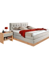 ADA Premium Boxspringbett »Chalet«, Tf 170 Sl Pm, Zirbenholz Natur Geölt beige, Größe Liegefläche B/L: 200 cm x 200 cm Flachgewebe TID , Inklusive...