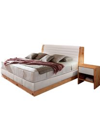 ADA Premium Boxspringbett »Chalet«, Grand Comfort Tf 1000 Pm, Zirbenholz Natur Geölt grau, Größe Liegefläche B/L: 180 cm x 200 cm Struktur grob RLN...