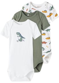 name it Kurzarmbody »Nbmbody 3p Ss Laurel Wreath Dino«, (Packung, 3 Tlg.) bunt, Größe 56 - N-Gr, 3er Pack Bodys von name it für Babys