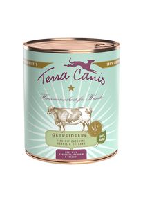 6x800g sans céréales bœuf Terra Canis - Pâtée pour chien