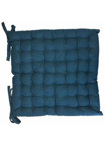 Retro - Assise de chaise matelassée en coton bleu foncé