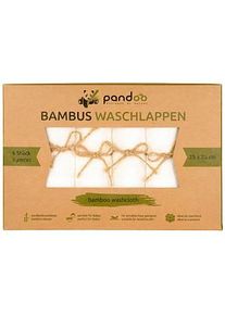 pandoo Waschlappen Bambus weiß 25,0 x 25,0 cm, 6 St.