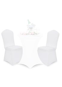 Deuba® 2x Housses de chaise blanches