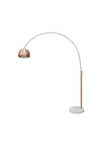 Salesfever lámpara de arco | 1 luz | regulable en altura | pantalla de plástico | estructura de metal | pie de mármol|An165xPr30xAl205cm|blanco cobre