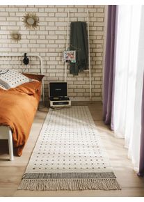 benuta Pop Wollen Vloerkleed Loper Bahati Zwart/Wit 70x200 cm - Berber Vloerkleden