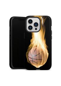 DeinDesign iPhone 13 Pro coque renforcée brillant Fire Sports Basketball Coque renforcée