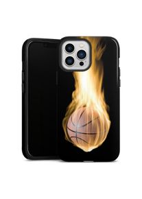 DeinDesign iPhone 13 Pro Max coque renforcée brillant Fire Sports Basketball Coque renforcée