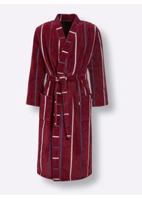 WEWO-Fashion Heren Badjas in roestrood ,maat 48/50, Witt, 95% Katoen, 5% Polyester