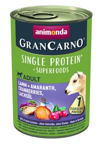 animonda GranCarno Single Protein Superfoods Lamm & Amaranth, Cranberries, Lachsöl 24x400 g