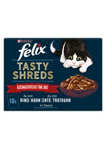FELIX Tasty Shreds 10x80g Geschmacksvielfalt vom Land
