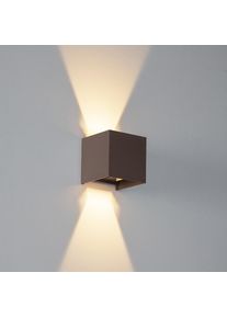 Qazqa Buiten wandlamp roestbruin incl. LED 2-lichts IP54 - Edwin