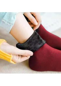 New Velvet Women Winter Warm Thicken Thermal Socks Soft Casual Solid Color Sock Wool Cashmere Home Snow Boots Floor Sock 1Pairs