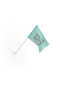 Drapeau de magasin personnalisé | Drapeau publicitaire avec support mural | 60° ou 75° | Porte drapeau de façade avec impression drapeau sur mesure