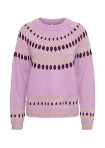 Culture Sweter 'Thurid' dla kobiet brązowy / złoty / różowy pudrowy Rozmiar L