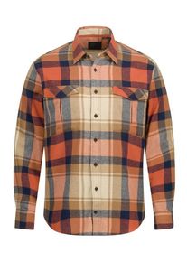 plussize: Nadměrná velikost: JP1880, Koszula flanelowa z wzorem w kratę, modern fit Pomarańczowa