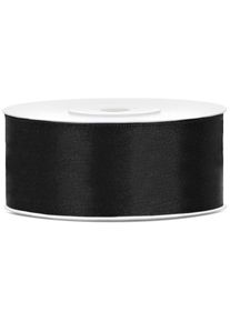partydeco Nastro regalo in raso nero 25m