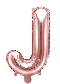 partydeco Foil balloon J rose gold 35cm